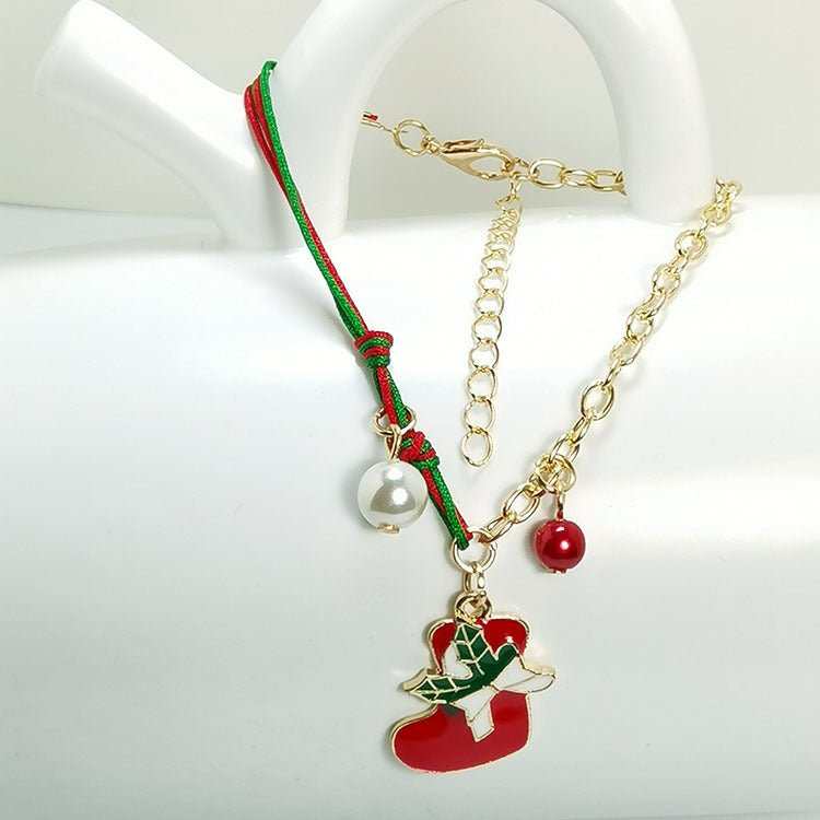 New Christmas Snowman Santa Claus Tree Snowflake Elk Bracelet Christmas Gift Charm Bracelet Chain Pendant For Women New Year Fashion Gift - AMIR BAGS INDIA PRIVATE LIMITED