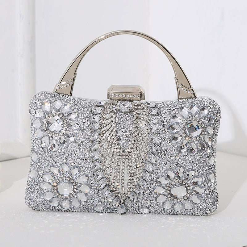 New Metal Handheld Handmade Diamond Inlaid Dinner Bag - AMIR BAGS INDIA PRIVATE LIMITED