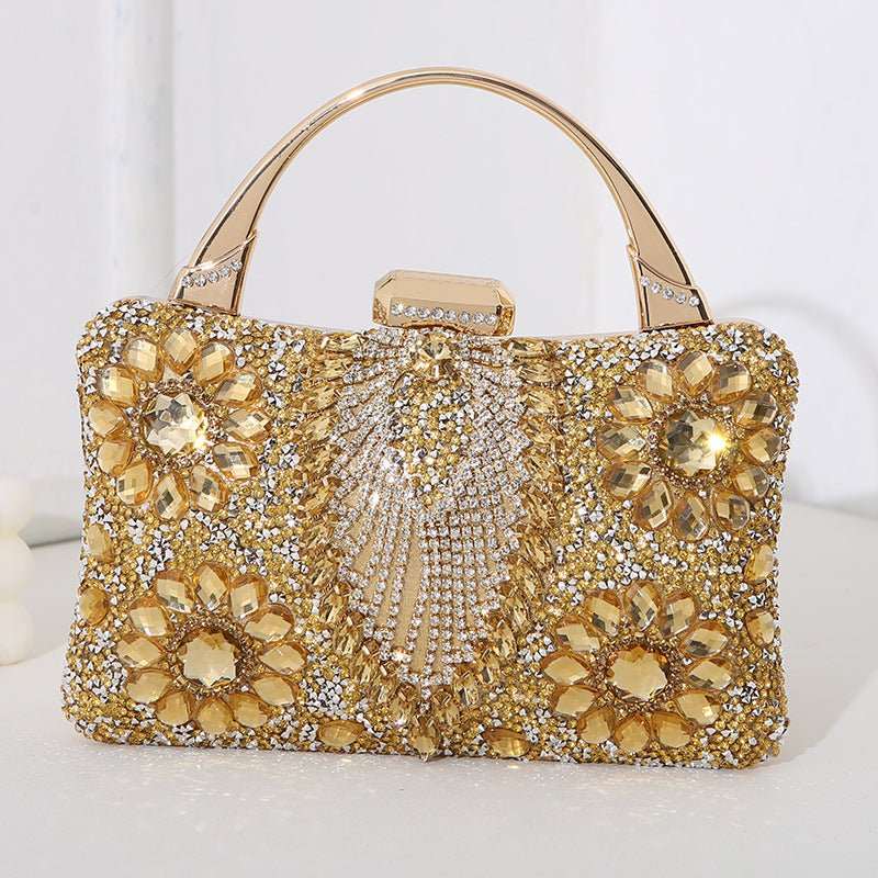 New Metal Handheld Handmade Diamond Inlaid Dinner Bag - AMIR BAGS INDIA PRIVATE LIMITED