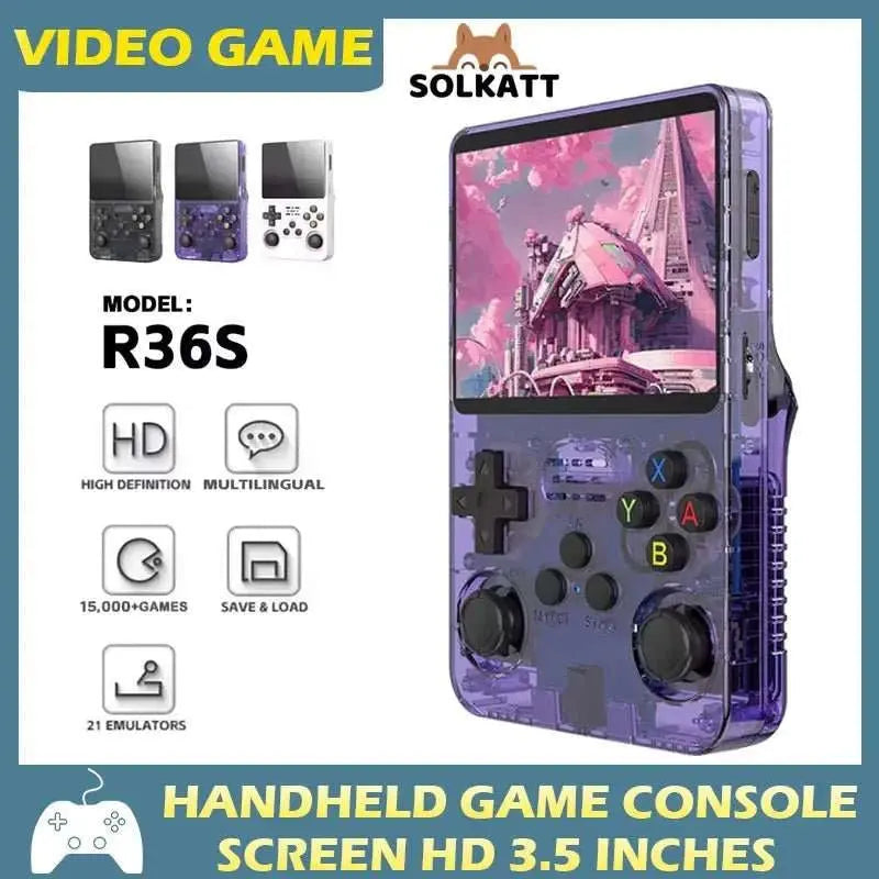 New R36S Retro Handheld Video Game Console System 3.5 - inch IPS Screen Portable Pocket Video Player 128GB 20000+ Games Boy Gifts - AMIR BAGS INDIA PRIVATE LIMITED