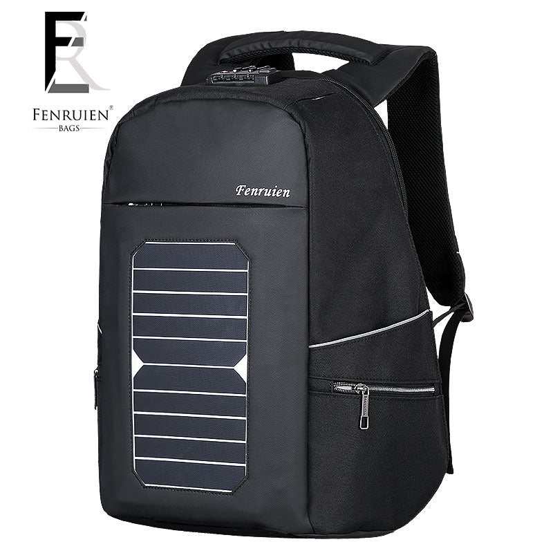 New solar charge outdoor double shoulder bag men business custom anti - theft backpack 15 inch Laptop Bag - AMIR BAGS INDIA PRIVATE LIMITED