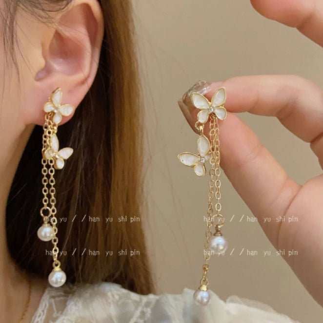 New Trendy Exquisite Sweet Butterfly Long Tassel Earrings - AMIR BAGS INDIA PRIVATE LIMITED