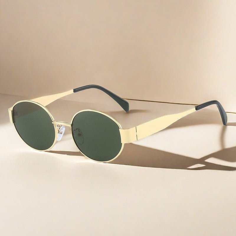 Oval Sunglasses Women's Metal Vintage Sunglasses - AMIR BAGS INDIA PRIVATE LIMITED