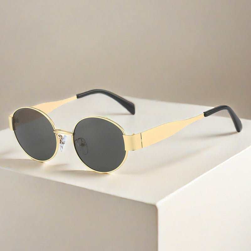 Oval Sunglasses Women's Metal Vintage Sunglasses - AMIR BAGS INDIA PRIVATE LIMITED