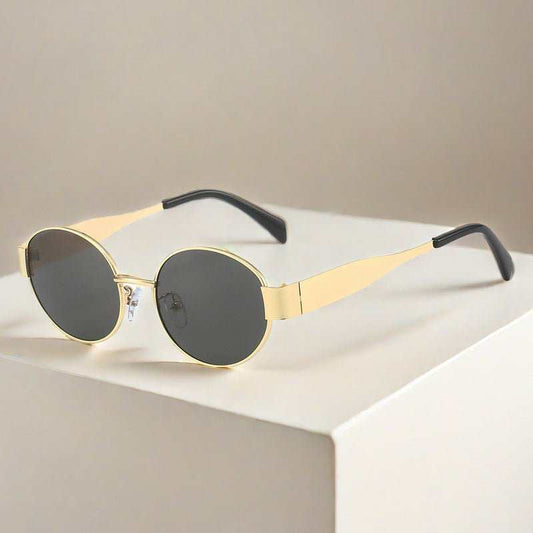 Oval Sunglasses Women's Metal Vintage Sunglasses - AMIR BAGS INDIA PRIVATE LIMITED