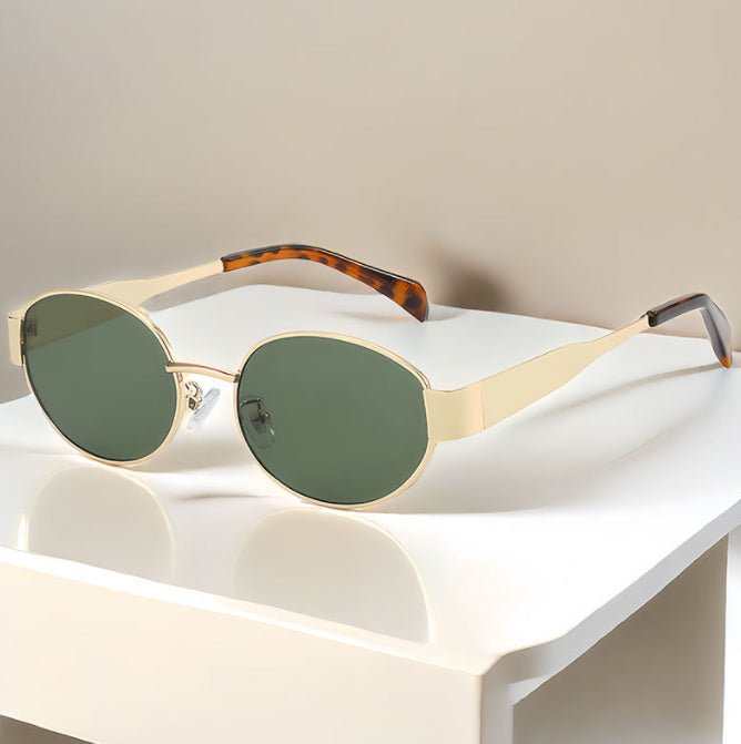 Oval Sunglasses Women's Metal Vintage Sunglasses - AMIR BAGS INDIA PRIVATE LIMITED