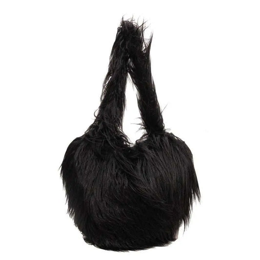 Plush Armpit Shoulder Bags Winter Large Capacity Personalized Heart Bag Women's Luxury Handbags High Quality Valentine's Day Gift - AMIR BAGS INDIA PRIVATE LIMITED