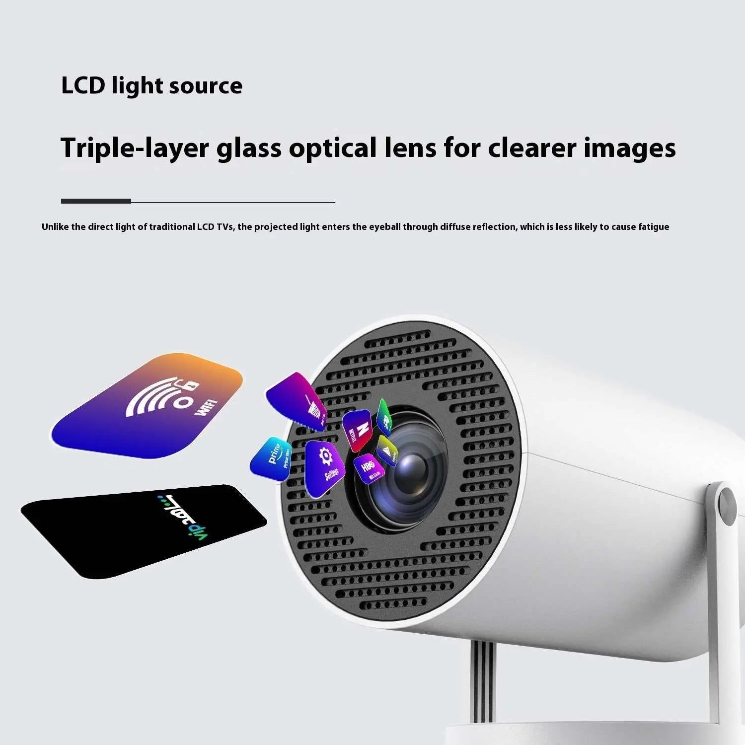 Portable Projector Small Straight Projector For Home Use 180 Degrees POverview:1.【The Freestyle Projector】Magcubic latest HY300 projector features a unique exterior design and Hi-chip A3100. Equipped with 1GB+8GB ROM storage, it can stDropshipmanAMIR BAGS INDIA PRIVATE LIMITEDnull