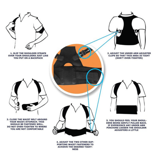 Posture Corrector Support Magnetic Back Shoulder Brace Belt Band For - AMIR BAGS INDIA PRIVATE LIMITED