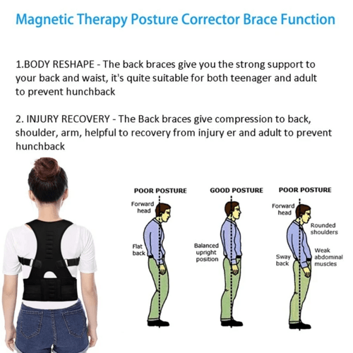Posture Corrector Support Magnetic Back Shoulder Brace Belt Band For - AMIR BAGS INDIA PRIVATE LIMITED