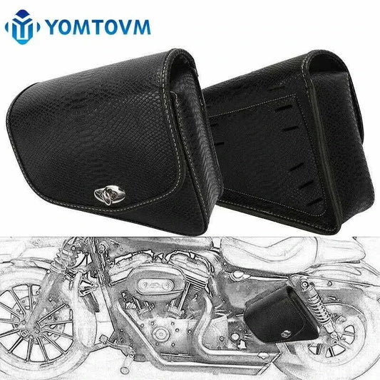 PU Leather Motorcycle Saddlebags Side Tool Pouch Luggage Storage Bags Saddle Bags Waterproof For Harley Sportster XL 883 1200 - AMIR BAGS INDIA PRIVATE LIMITED