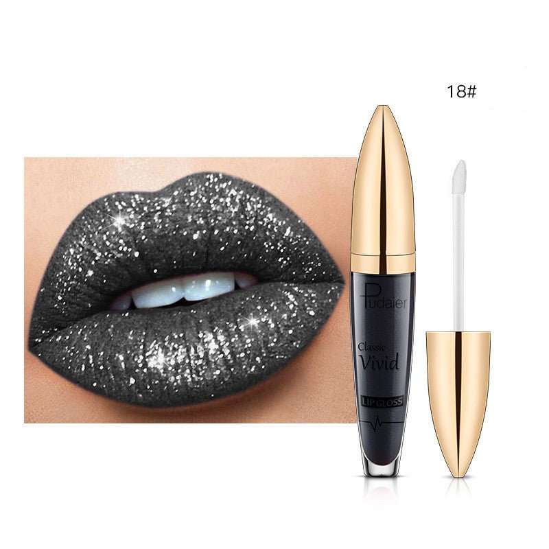 Pudaier Sip Glitter Flip Matte Shimmer Lip Gloss No Stain On Cup Diamond Lipstick - AMIR BAGS INDIA PRIVATE LIMITED