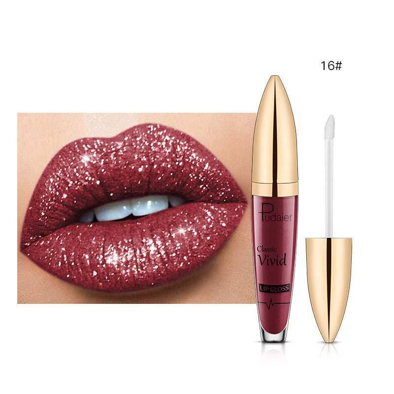 Pudaier Sip Glitter Flip Matte Shimmer Lip Gloss No Stain On Cup Diamond Lipstick - AMIR BAGS INDIA PRIVATE LIMITED