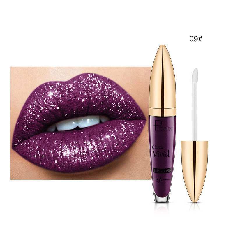 Pudaier Sip Glitter Flip Matte Shimmer Lip Gloss No Stain On Cup Diamond Lipstick - AMIR BAGS INDIA PRIVATE LIMITED