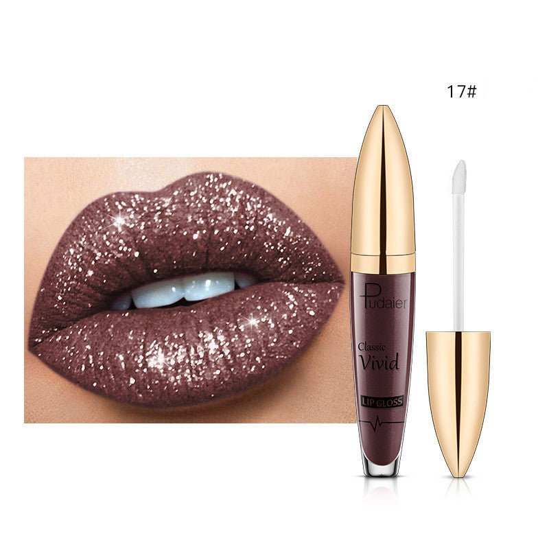 Pudaier Sip Glitter Flip Matte Shimmer Lip Gloss No Stain On Cup Diamond Lipstick - AMIR BAGS INDIA PRIVATE LIMITED