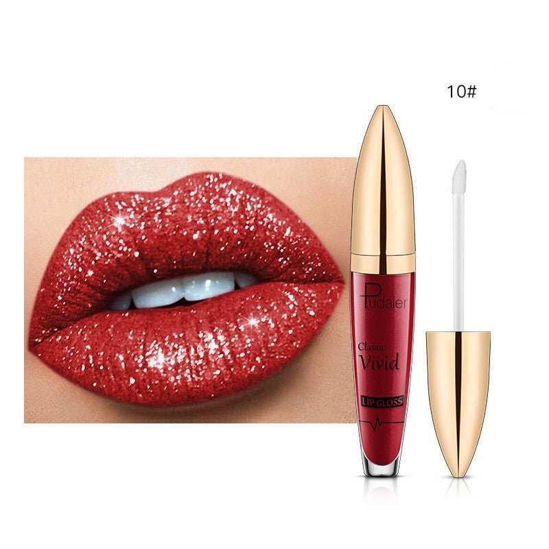 Pudaier Sip Glitter Flip Matte Shimmer Lip Gloss No Stain On Cup Diamond Lipstick - AMIR BAGS INDIA PRIVATE LIMITED
