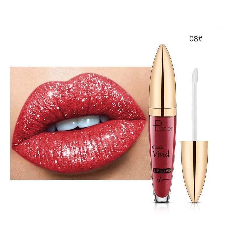 Pudaier Sip Glitter Flip Matte Shimmer Lip Gloss No Stain On Cup Diamond Lipstick - AMIR BAGS INDIA PRIVATE LIMITED