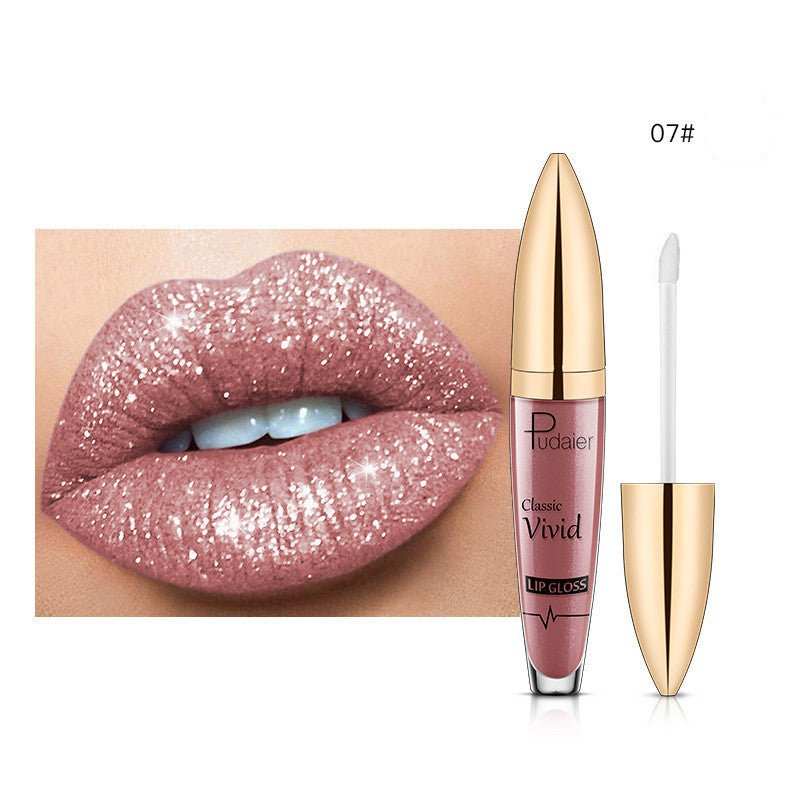 Pudaier Sip Glitter Flip Matte Shimmer Lip Gloss No Stain On Cup Diamond Lipstick - AMIR BAGS INDIA PRIVATE LIMITED