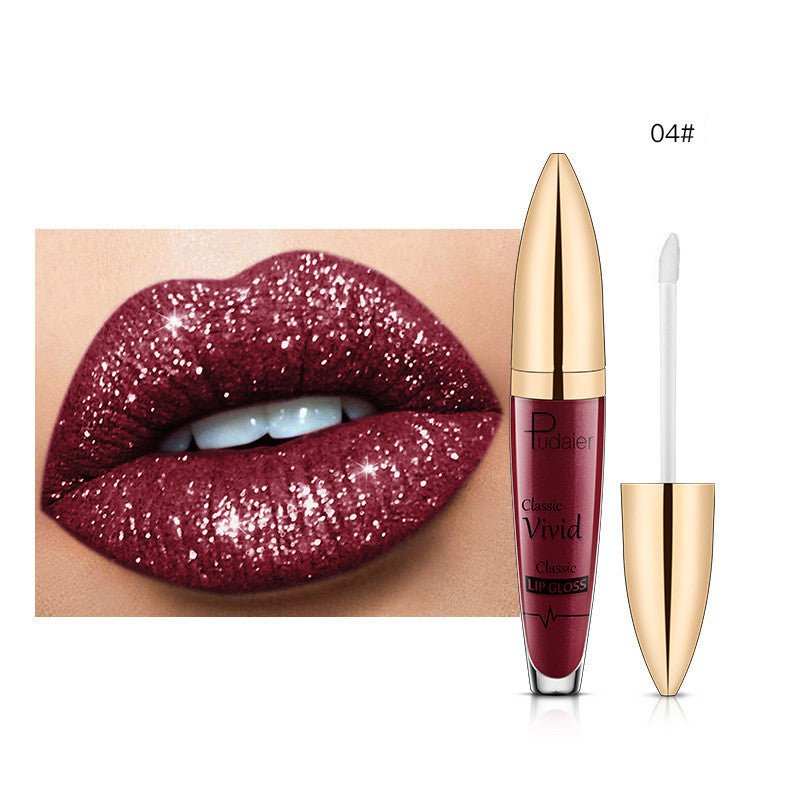 Pudaier Sip Glitter Flip Matte Shimmer Lip Gloss No Stain On Cup Diamond Lipstick - AMIR BAGS INDIA PRIVATE LIMITED