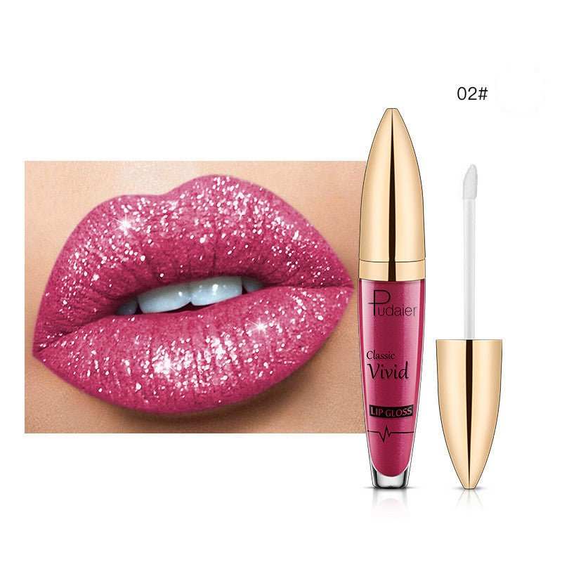 Pudaier Sip Glitter Flip Matte Shimmer Lip Gloss No Stain On Cup Diamond Lipstick - AMIR BAGS INDIA PRIVATE LIMITED