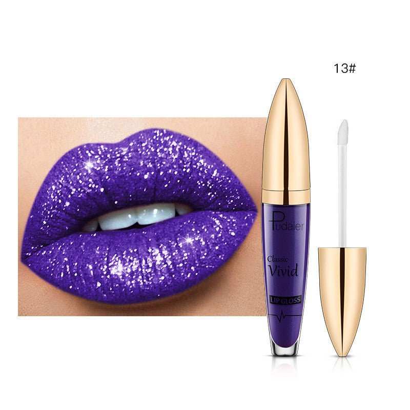 Pudaier Sip Glitter Flip Matte Shimmer Lip Gloss No Stain On Cup Diamond Lipstick - AMIR BAGS INDIA PRIVATE LIMITED