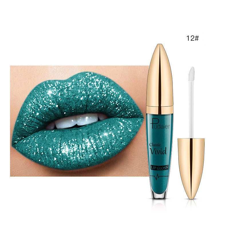 Pudaier Sip Glitter Flip Matte Shimmer Lip Gloss No Stain On Cup Diamond Lipstick - AMIR BAGS INDIA PRIVATE LIMITED