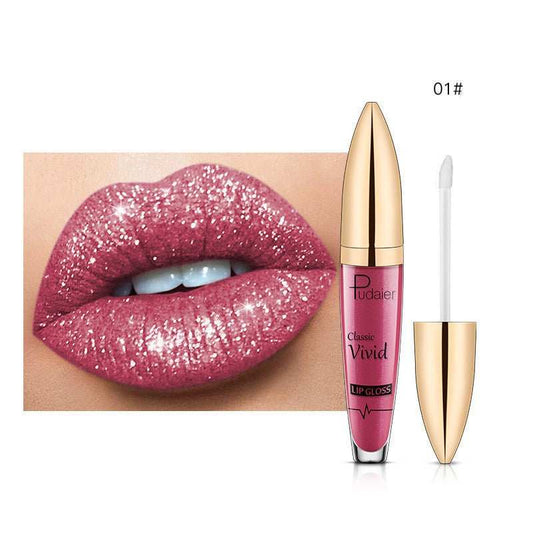 Pudaier Sip Glitter Flip Matte Shimmer Lip Gloss No Stain On Cup Diamond Lipstick - AMIR BAGS INDIA PRIVATE LIMITED