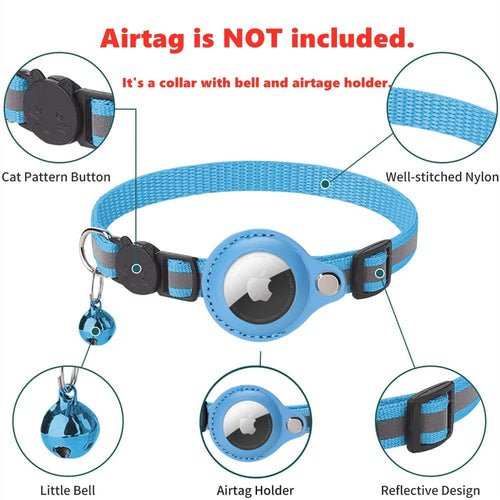 Reflective Airtag Case Collar for Cats and Dogs - AMIR BAGS INDIA PRIVATE LIMITED