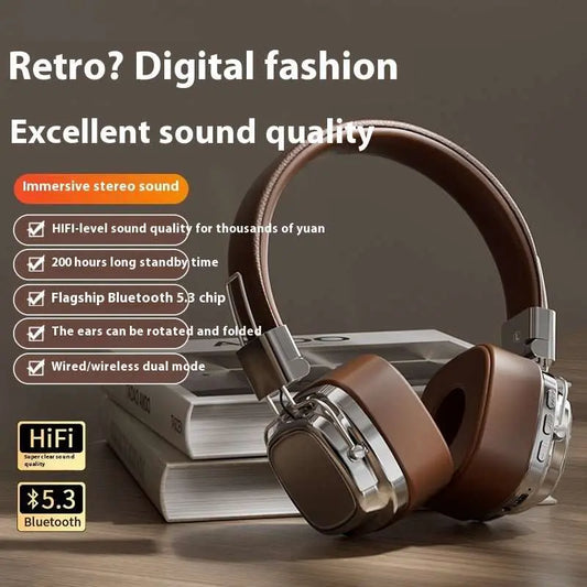 Retro Wireless Bluetooth-compatible 5.3 Head-mounted Dynamic Bass BoosProduct information:Color: Silver Brown, cold black, silver Black Wearing method: Head-mounted Bluetooth version: V5.3 chip Drive unit: 40mm Frequency range: 20Hz-20DropshipmanAMIR BAGS INDIA PRIVATE LIMITEDnull