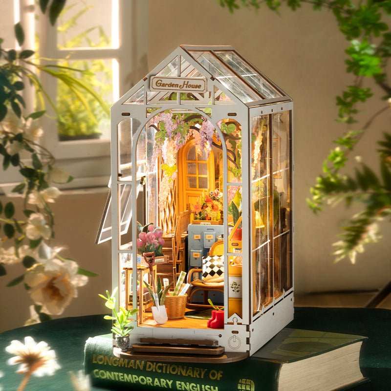 Robotime Rolife Garden House Book Nook Kit Book Shelf Insert Easy Assemble Toys Gifts For Kids Women Girls Home Decoration TGB06 - AMIR BAGS INDIA PRIVATE LIMITED