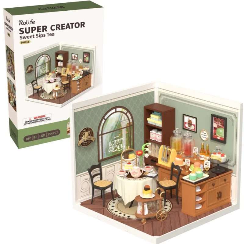 Robotime Rolife Super Creator Daily Plastic DIY Miniature House Cafe Energy Supply Store Building Block Sets English Version - AMIR BAGS INDIA PRIVATE LIMITED