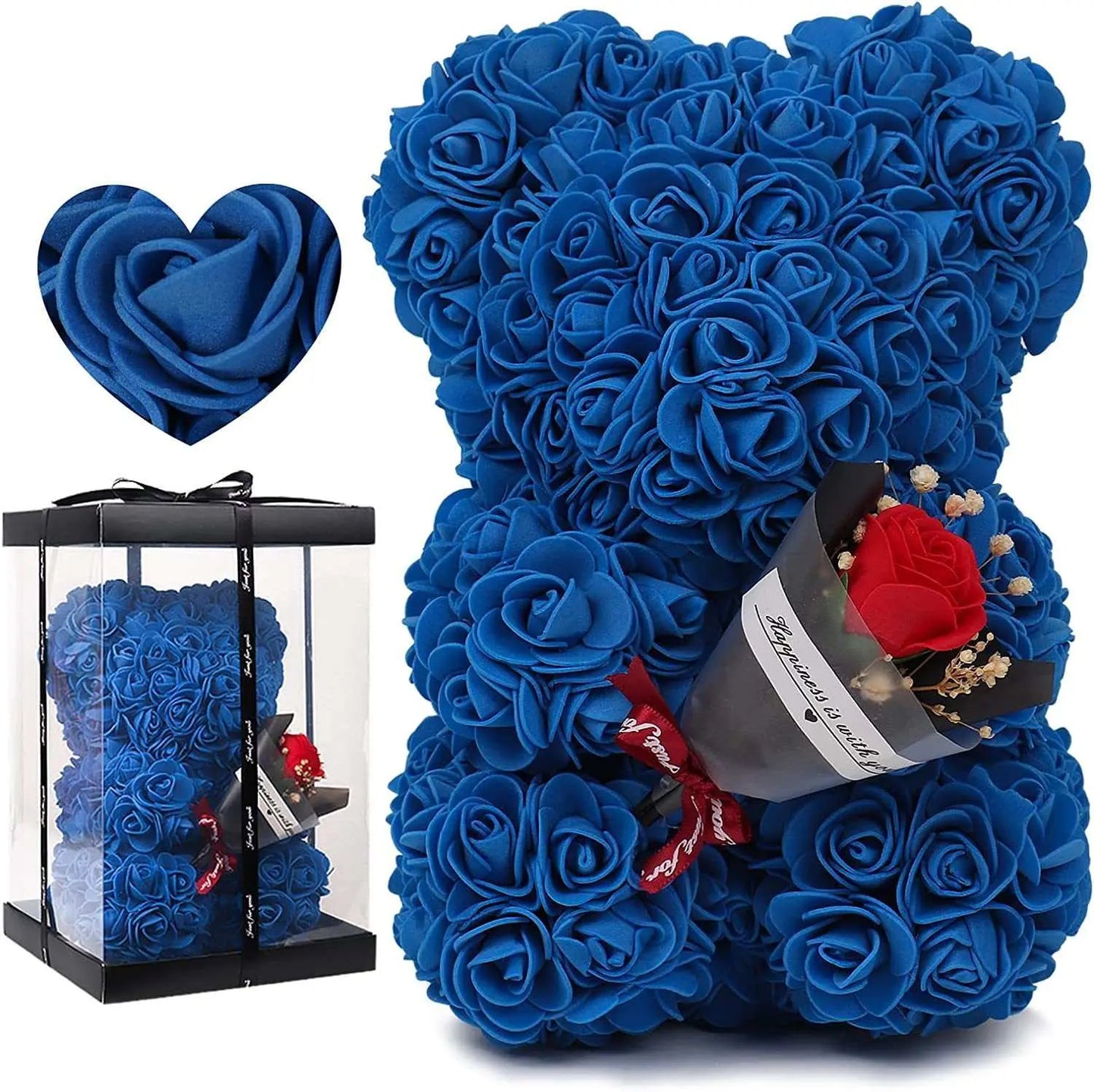 Rose Bear Preserved Fresh Flower Valentine's Day Birthday Gift - AMIR BAGS INDIA PRIVATE LIMITED