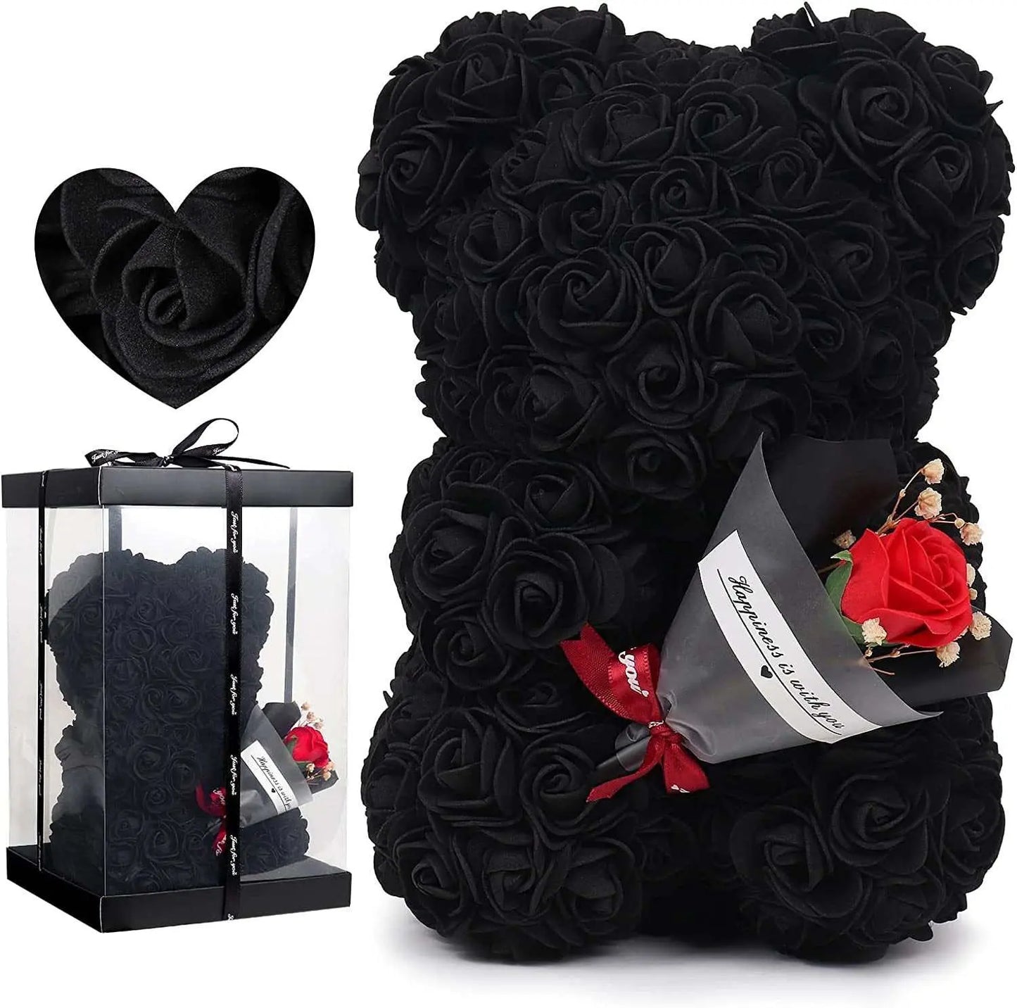 Rose Bear Preserved Fresh Flower Valentine's Day Birthday Gift - AMIR BAGS INDIA PRIVATE LIMITED