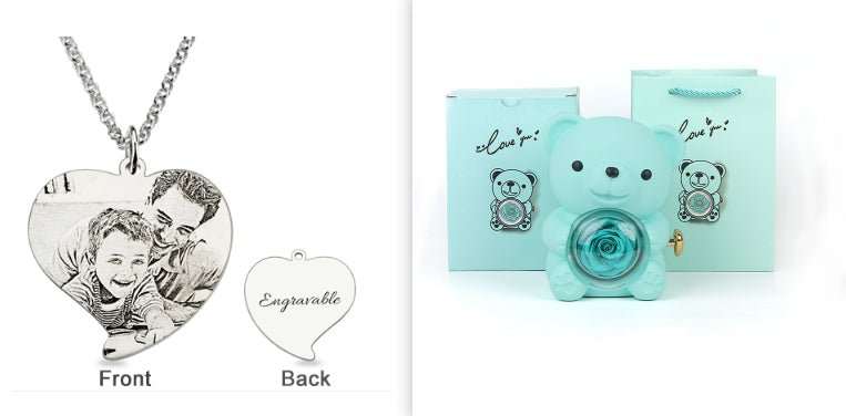 Rotating Bear Gift Box Rose Jewelry Box - AMIR BAGS INDIA PRIVATE LIMITED