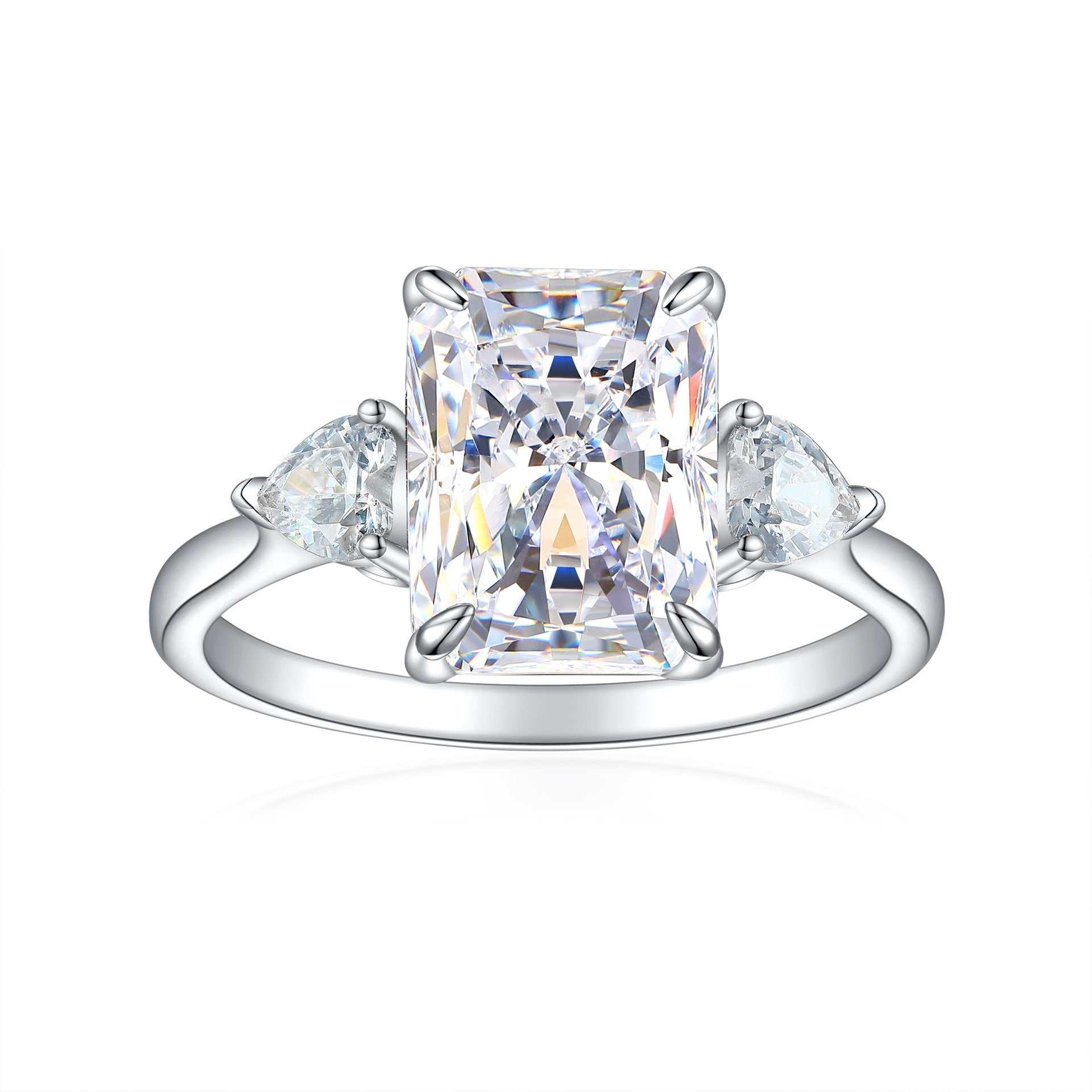 S925 Colorful Rectangular Rhinestone Ring Ins Fashion Love Rings For Women Luxury Jewelry - AMIR BAGS INDIA PRIVATE LIMITED