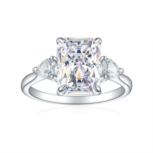 S925 Colorful Rectangular Rhinestone Ring Ins Fashion Love Rings For Women Luxury Jewelry - AMIR BAGS INDIA PRIVATE LIMITED