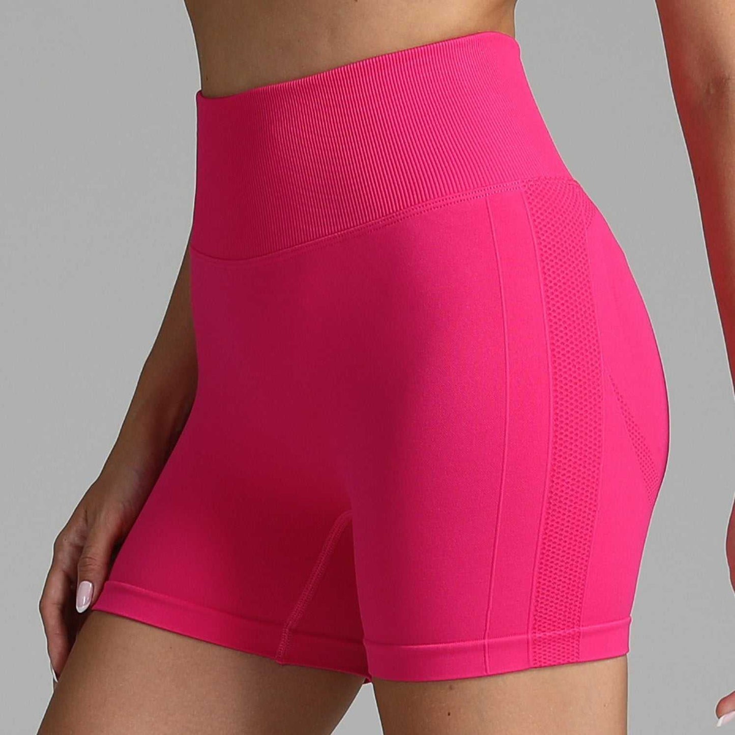 Seamless Yoga Shorts Women Solid Color High Waist Hip - lifting Fitness Pants Running Sweatpants - AMIR BAGS INDIA PRIVATE LIMITED