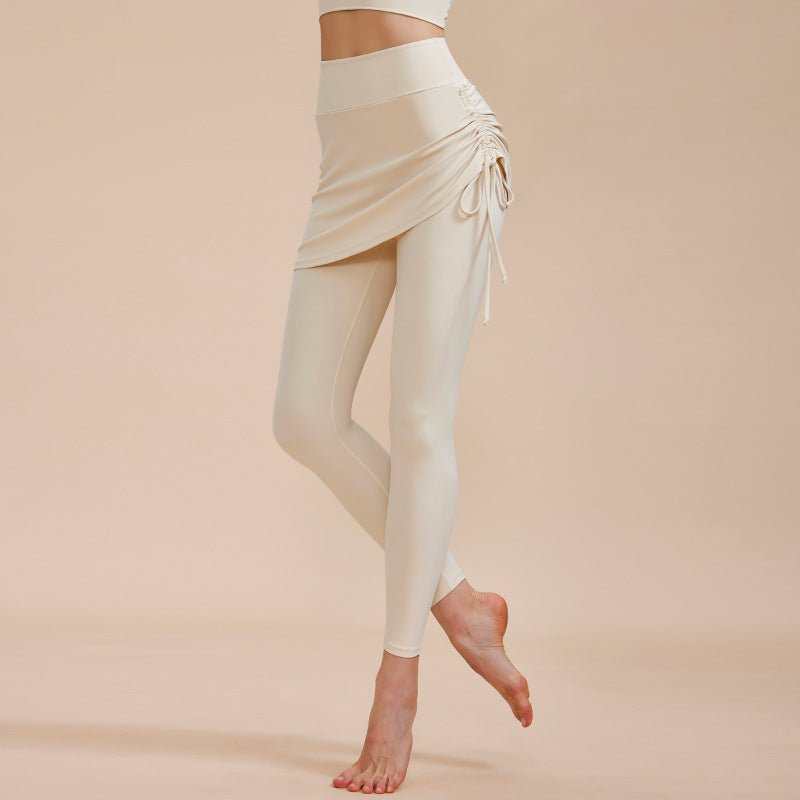 Short Skirt Design Yoga Pants Fake Two - piece Anti - exposure Butt - covering Seamless High - waisted Leggings For Dance Sports Fitness Pants - AMIR BAGS INDIA PRIVATE LIMITED