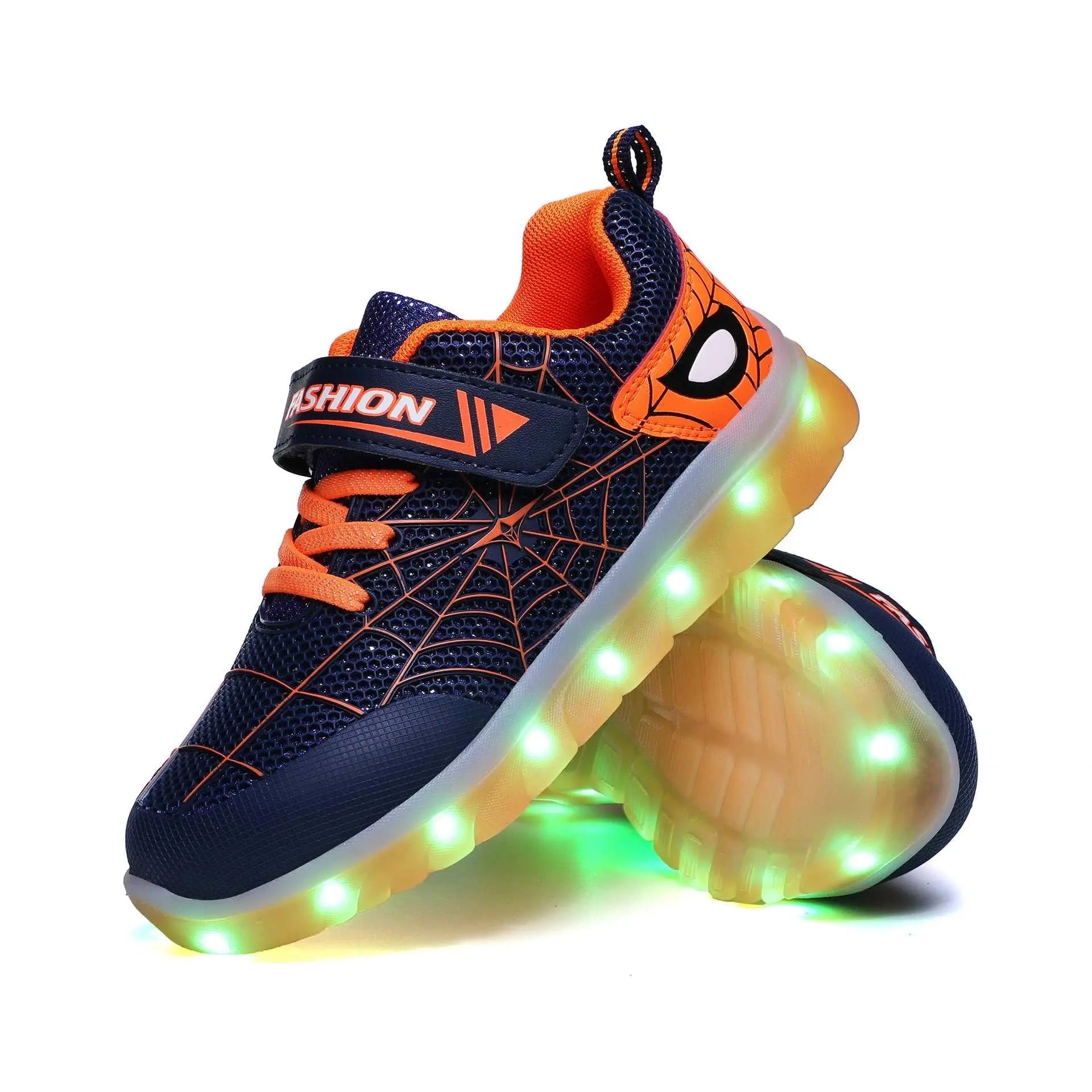 Size 26 - 37 Kids Led USB Recharge Glowing Shoes Children's Hook Loop - AMIR BAGS INDIA PRIVATE LIMITED