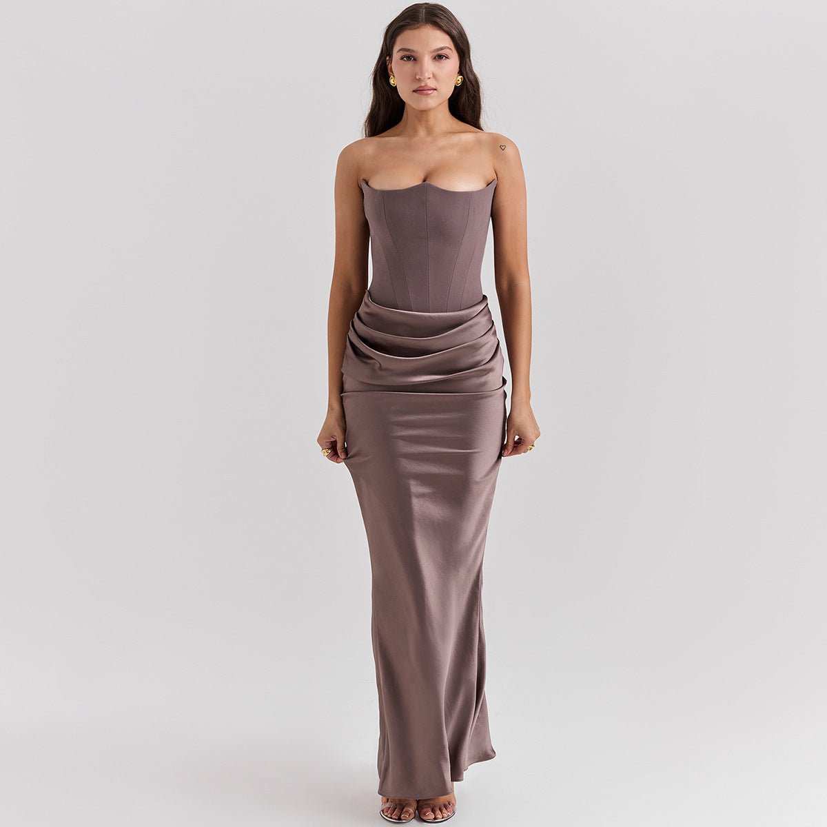 Slim Tube Top Long Dress Sexy Fashion Bandeau Backless Party Evening Dresses For Women Clothing - AMIR BAGS INDIA PRIVATE LIMITED