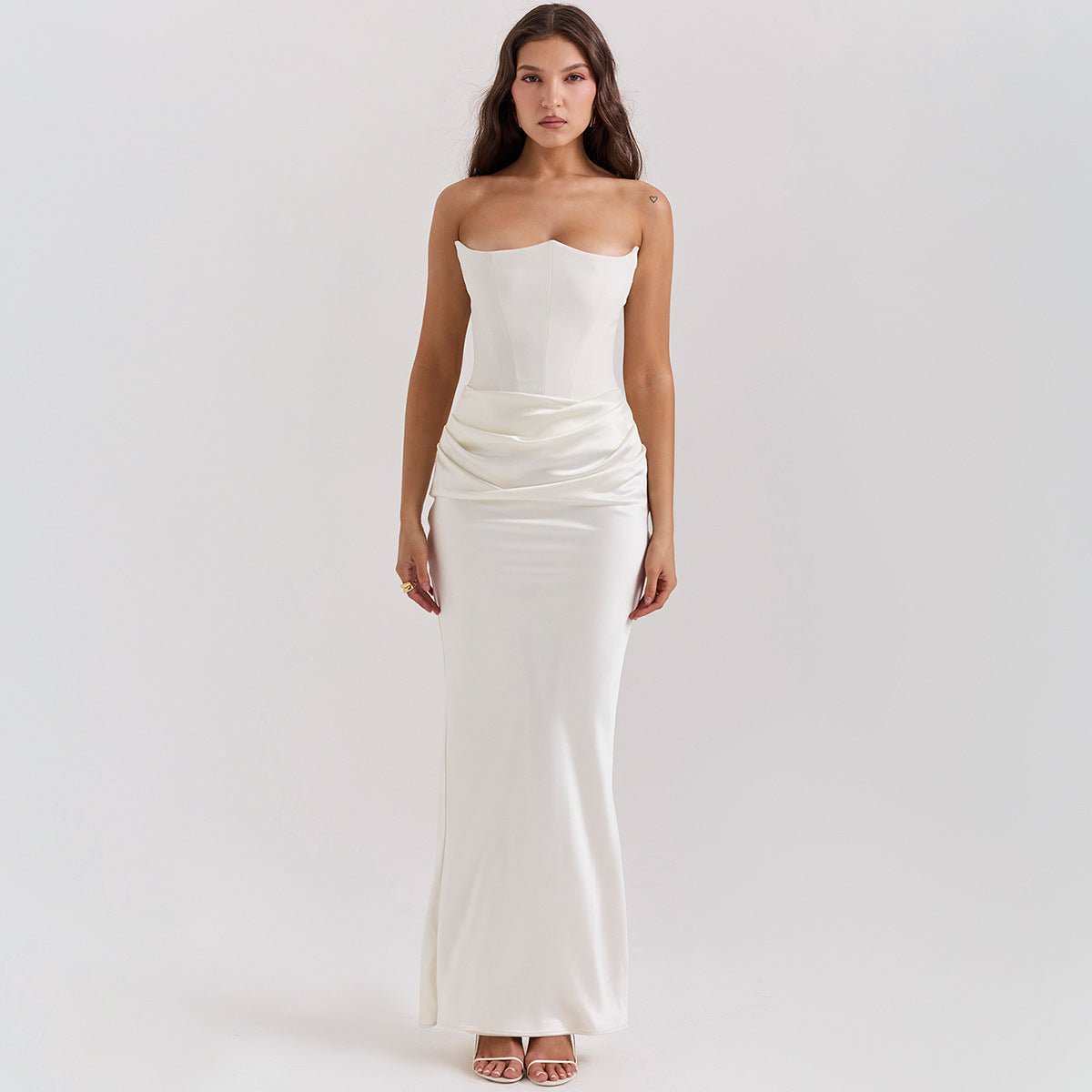 Slim Tube Top Long Dress Sexy Fashion Bandeau Backless Party Evening Dresses For Women Clothing - AMIR BAGS INDIA PRIVATE LIMITED
