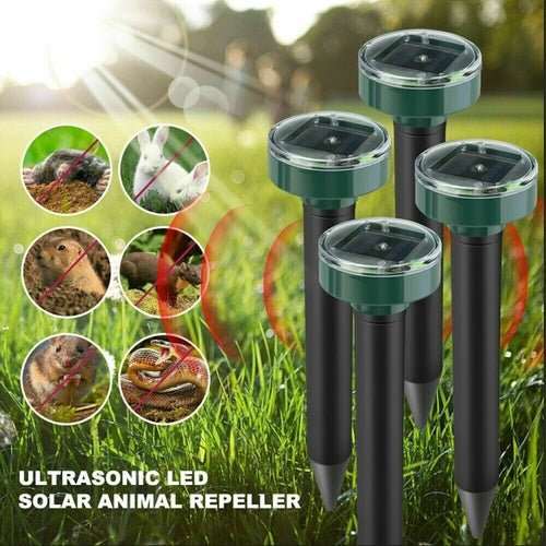Solar Power Animal Repeller Ultrasonic Mole Pest Cat Mice Rodent - AMIR BAGS INDIA PRIVATE LIMITED