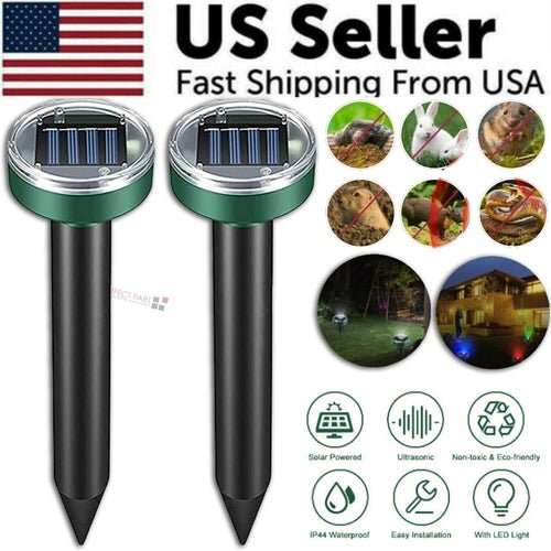 Solar Power Animal Repeller Ultrasonic Mole Pest Cat Mice Rodent - AMIR BAGS INDIA PRIVATE LIMITED