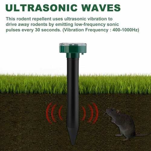 Solar Power Animal Repeller Ultrasonic Mole Pest Cat Mice Rodent - AMIR BAGS INDIA PRIVATE LIMITED