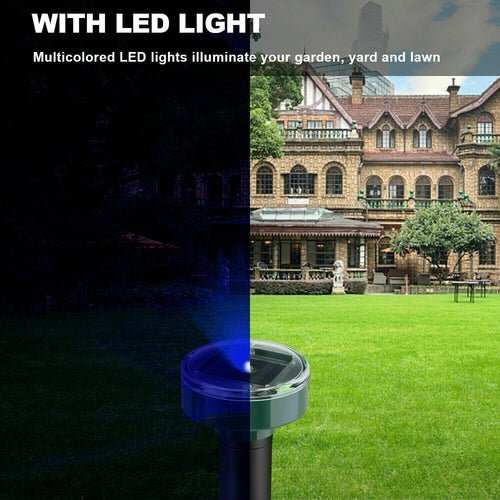 Solar Power Animal Repeller Ultrasonic Mole Pest Cat Mice Rodent - AMIR BAGS INDIA PRIVATE LIMITED
