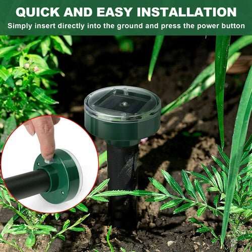 Solar Power Animal Repeller Ultrasonic Mole Pest Cat Mice Rodent - AMIR BAGS INDIA PRIVATE LIMITED