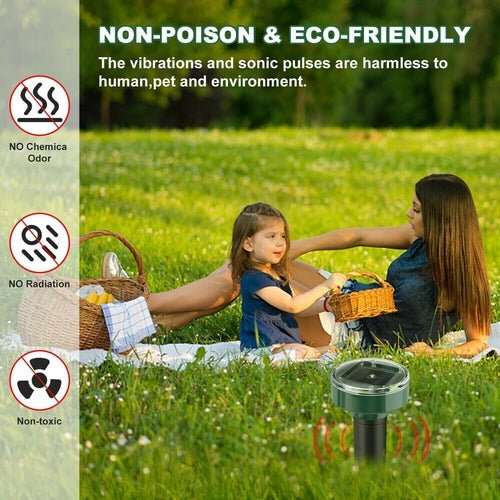 Solar Power Animal Repeller Ultrasonic Mole Pest Cat Mice Rodent - AMIR BAGS INDIA PRIVATE LIMITED