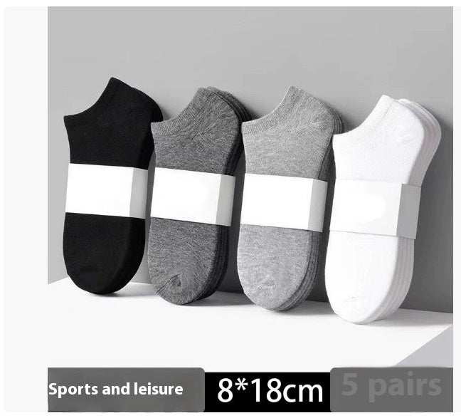 Solid Color Men's Black And White Grey Ship Socks - AMIR BAGS INDIA PRIVATE LIMITED