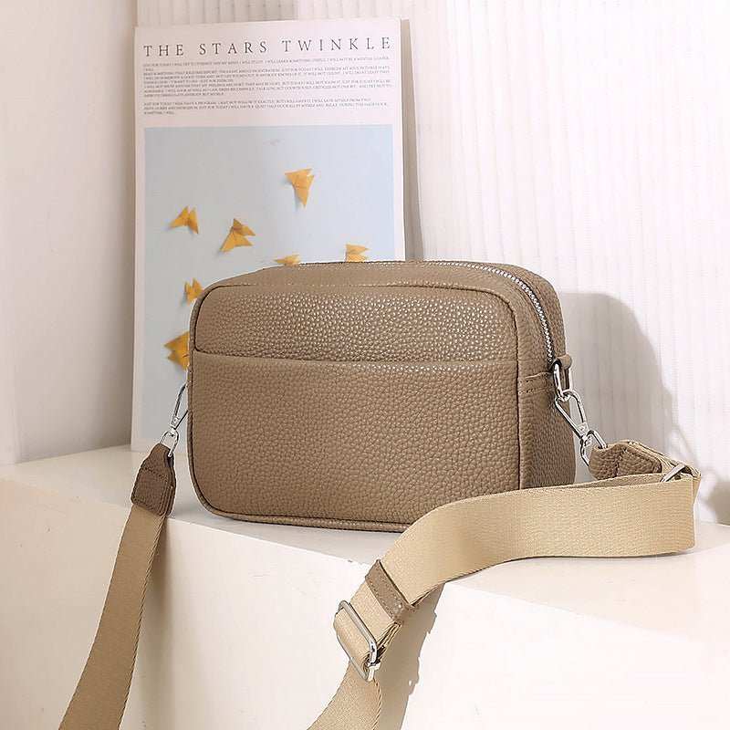 Solid Color Messenger Bag Women's Wide Shoulder Strap Shoulder Bag Small Square Bag - AMIR BAGS INDIA PRIVATE LIMITED
