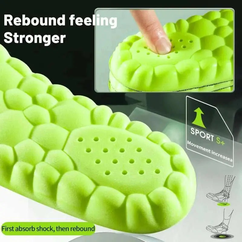 Sports Insole 4D Cloud Style Sweat Absorbing Breathable Thickened Shock Absorption Super Soft and Comfortable Elastic Insole - AMIR BAGS INDIA PRIVATE LIMITED